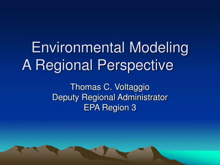 environmental modeling a regional perspective