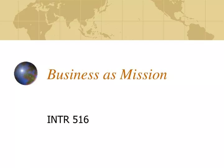 business as mission