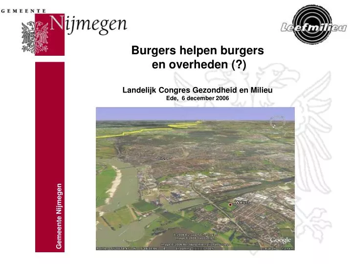 burgers helpen burgers en overheden landelijk congres gezondheid en milieu ede 6 december 2006