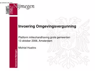 invoering omgevingsvergunning