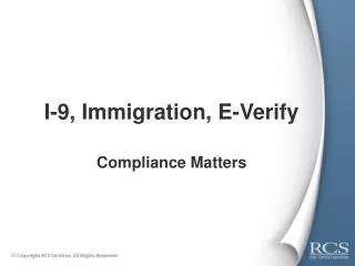 I-9, Immigration, E-Verify