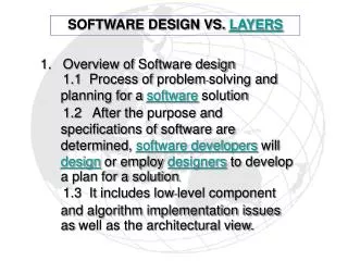 1. Overview of Software design