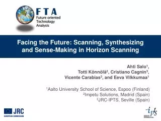 Facing the Future: Scanning, Synthesizing and Sense-Making in Horizon Scanning