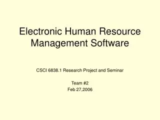 Electronic Human Resource Management Software
