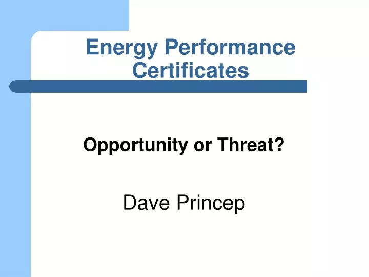 energy performance certificates