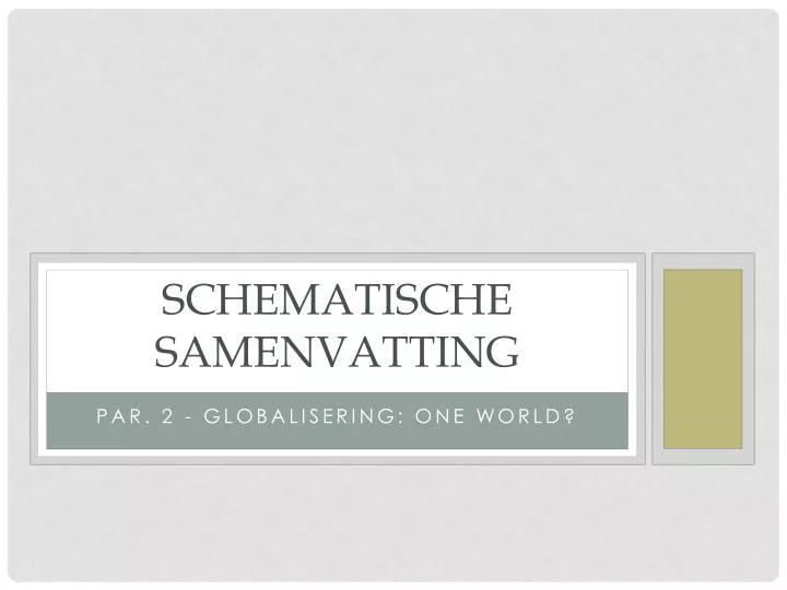 schematische samenvatting