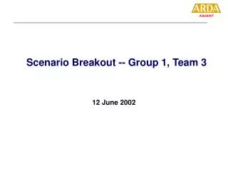 Scenario Breakout -- Group 1, Team 3