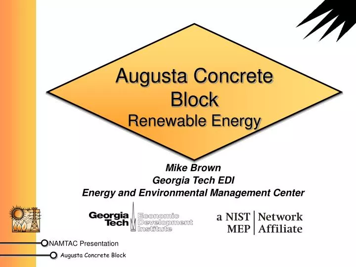 augusta concrete block renewable energy