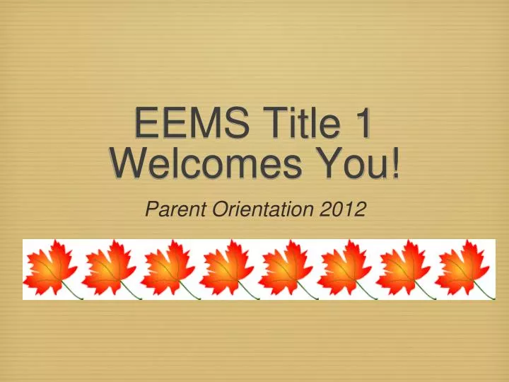 eems title 1 welcomes you