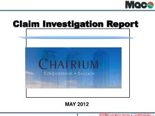 Claim Investigation Report