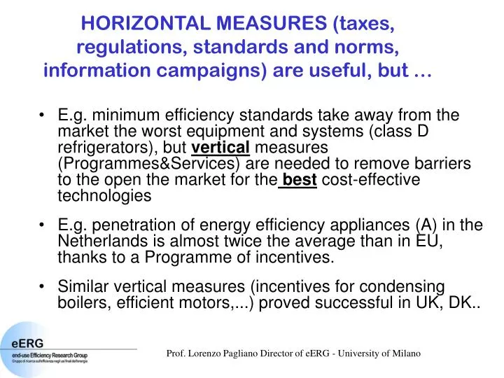 horizontal measures taxes regulations standards and norms information campaigns are useful but