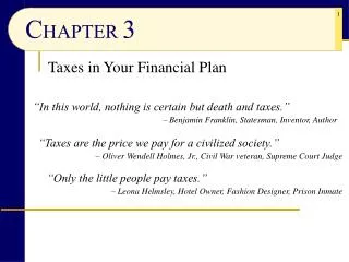 Taxes in Your Financial Plan
