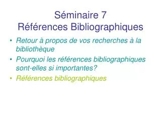 s minaire 7 r f rences bibliographiques
