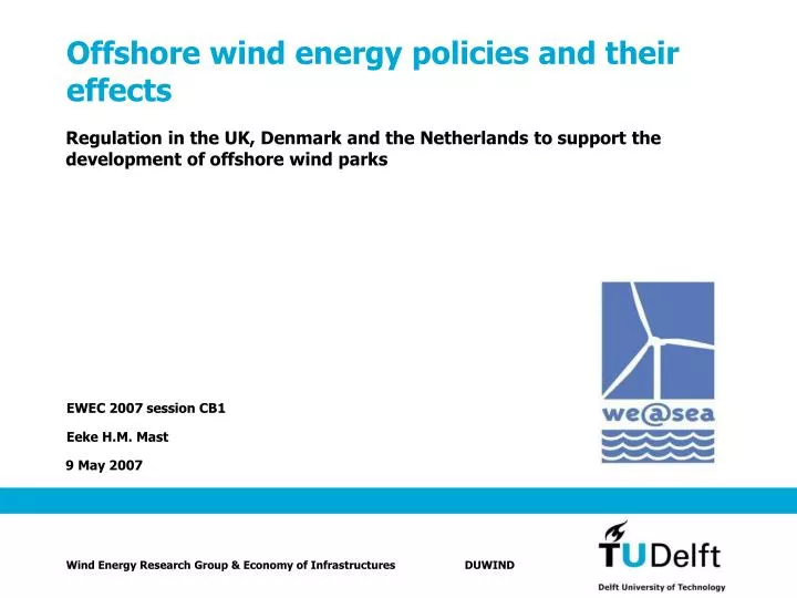 offshore wind energy policies and their effects