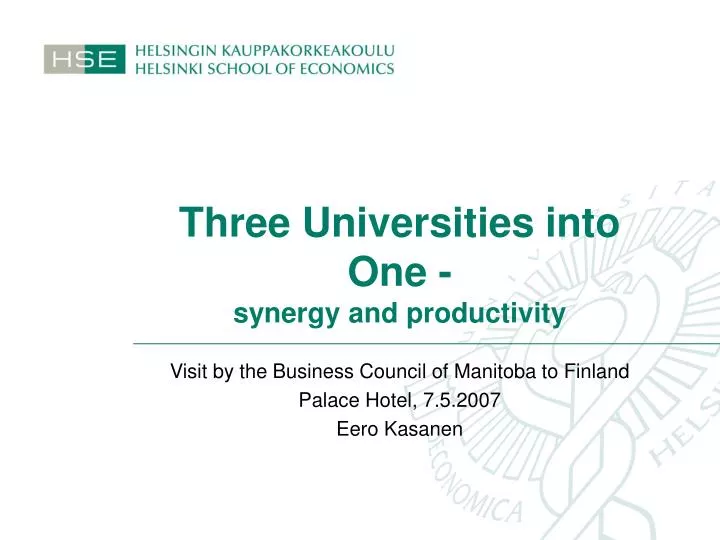 three universities into one synergy and productivity