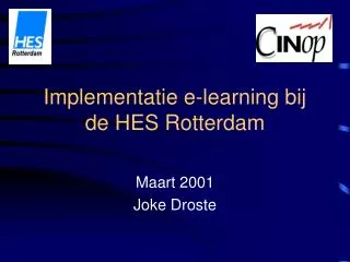 implementatie e learning bij de hes rotterdam
