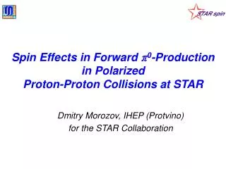 Spin Effects in Forward ? 0 -Production in Polarized Proton-Proton Collisions at STAR