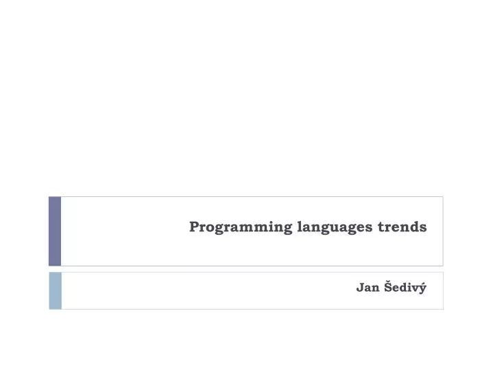 programming languages trends