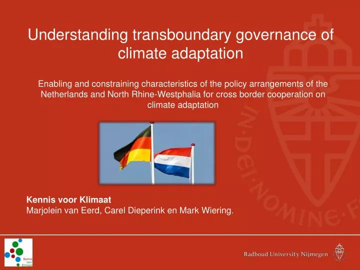 understanding transboundary governance of climate adaptation