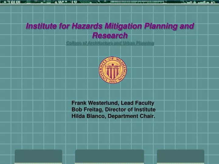 institute for hazards mitigation planning and research college of architecture and urban planning