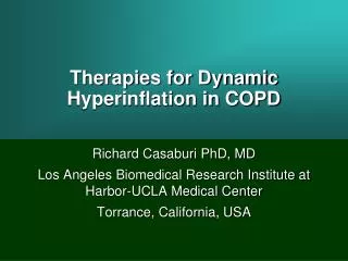 Therapies for Dynamic Hyperinflation in COPD