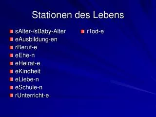 stationen des lebens