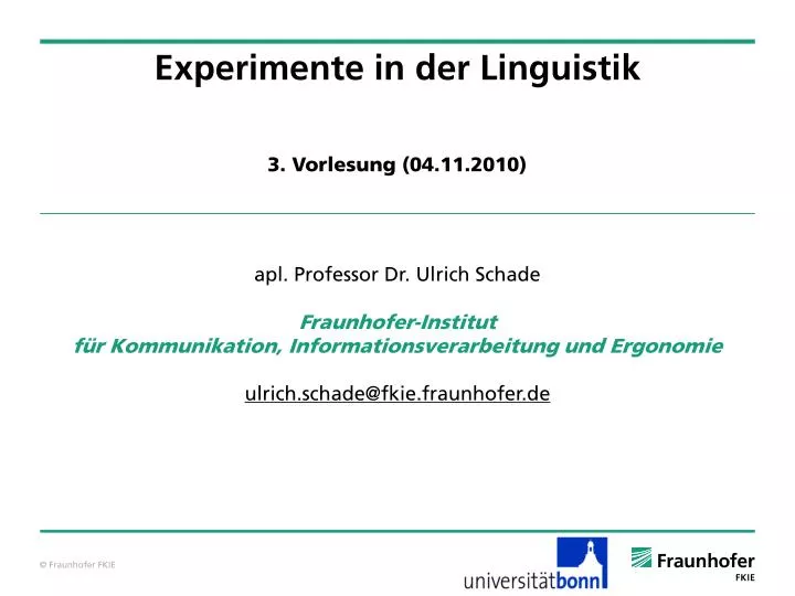 experimente in der linguistik