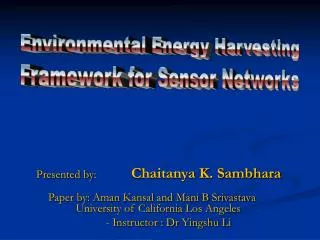 Environmental Energy Harvesting