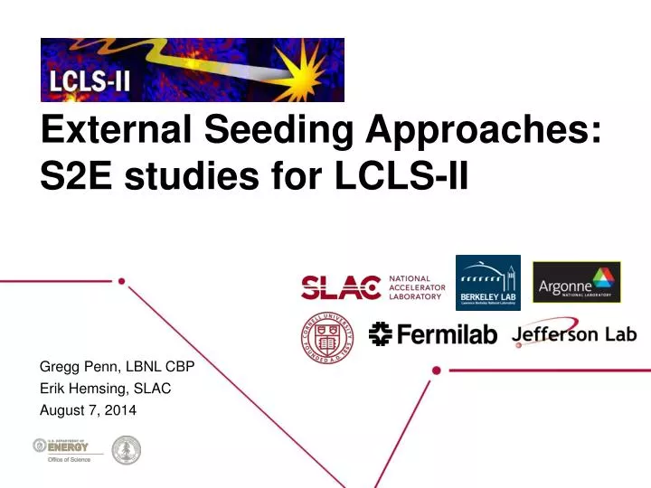 external seeding approaches s2e studies for lcls ii