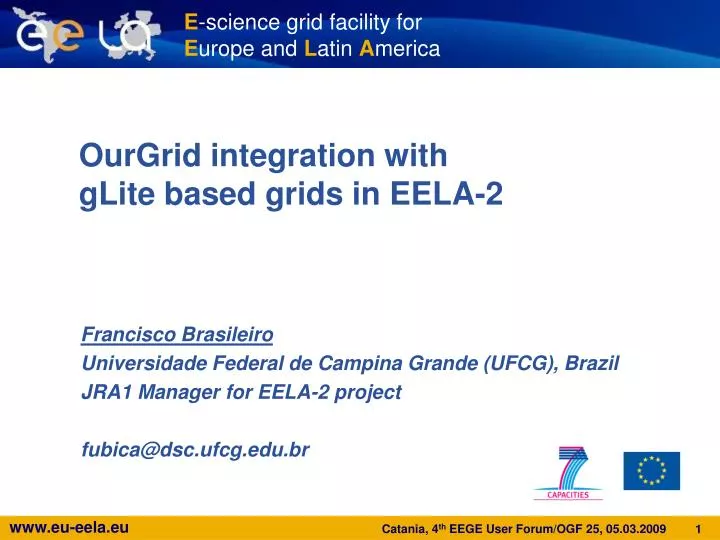 ourgrid integration with glite based grids in eela 2