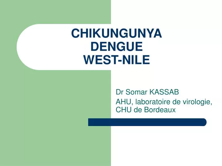 chikungunya dengue west nile