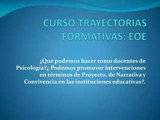 curso trayectorias formativas eoe