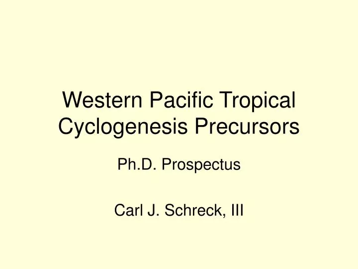western pacific tropical cyclogenesis precursors