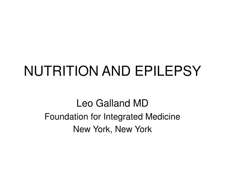 nutrition and epilepsy