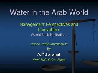 Water in the Arab World