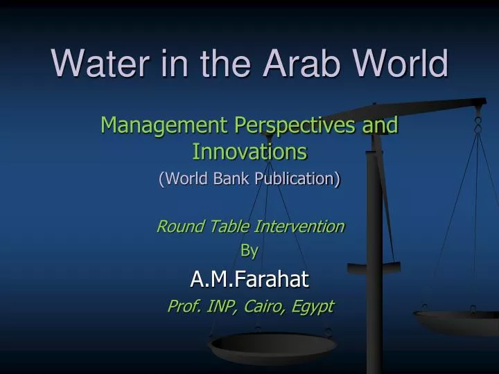 water in the arab world