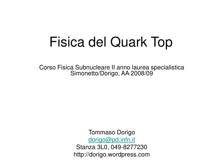 fisica del quark top