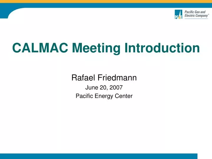 calmac meeting introduction