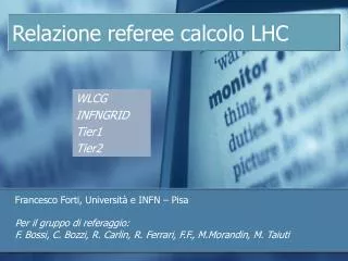 Relazione referee calcolo LHC