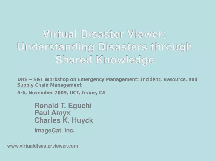 virtual disaster viewer understanding disasters through shared knowledge