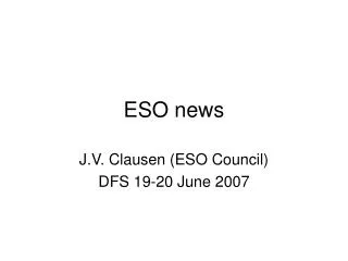 ESO news