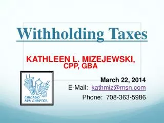 Withholding Taxes
