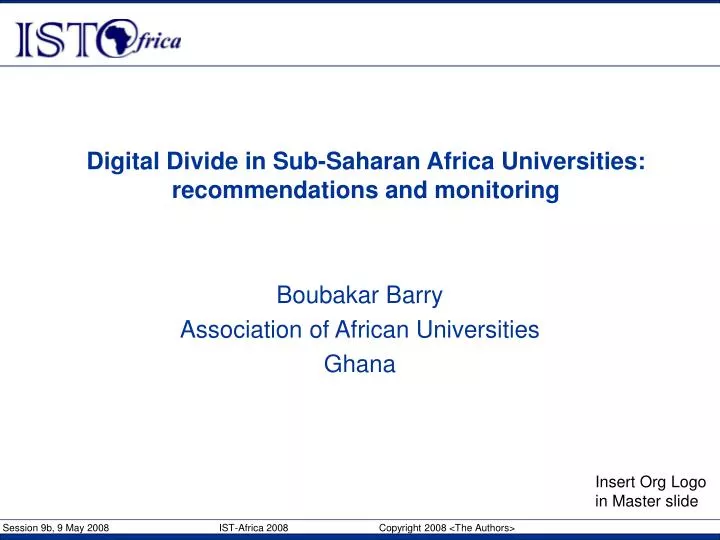 digital divide in sub saharan africa universities recommendations and monitoring