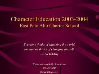 Character Education 2003-2004 East Palo Alto Charter School