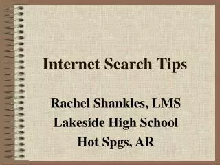 Internet Search Tips