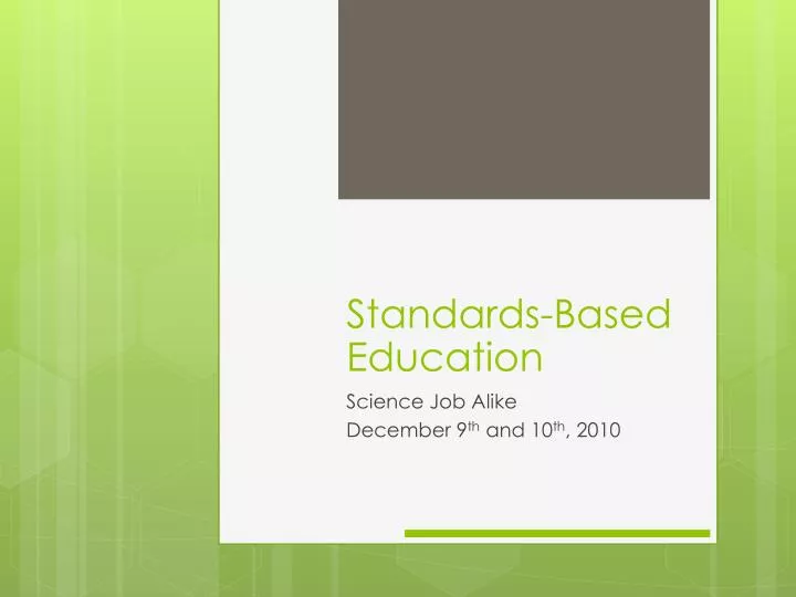 standards based education