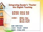 指導教授 : 陳純音 教授 審核老師 : 葉友維 老師 主講 者 : 蘇麗如 Sue 蘇立瑋 Vicky 鍾昌益 Clark - slide 1
