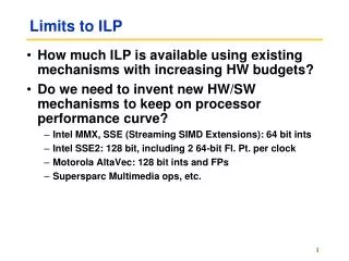Limits to ILP