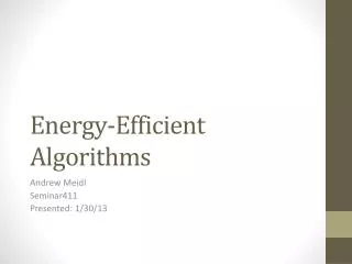 Energy-Efficient Algorithms