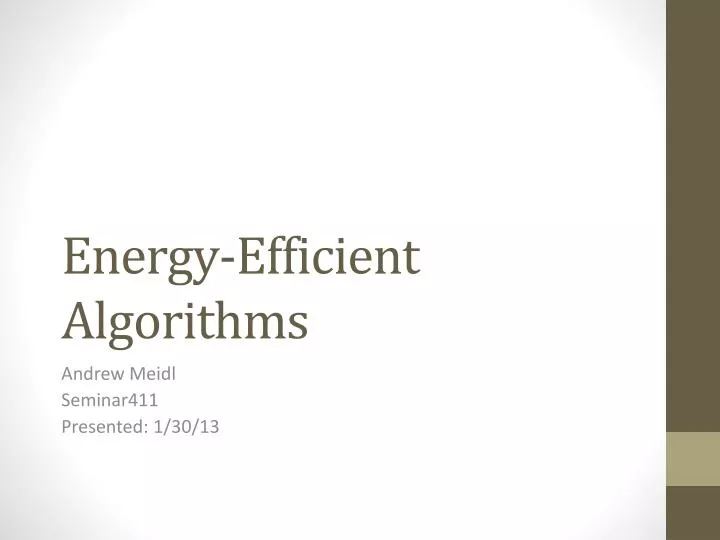 energy efficient algorithms